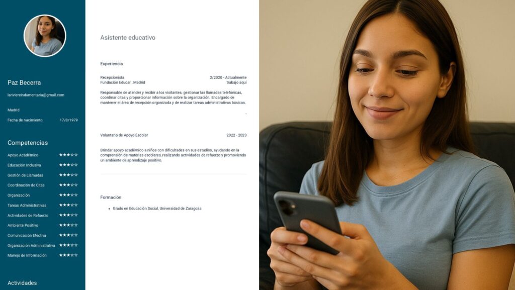 Diseñar tu CV con IA es rápido, gratuito y personalizado gracias a la app de Fundación Adecco